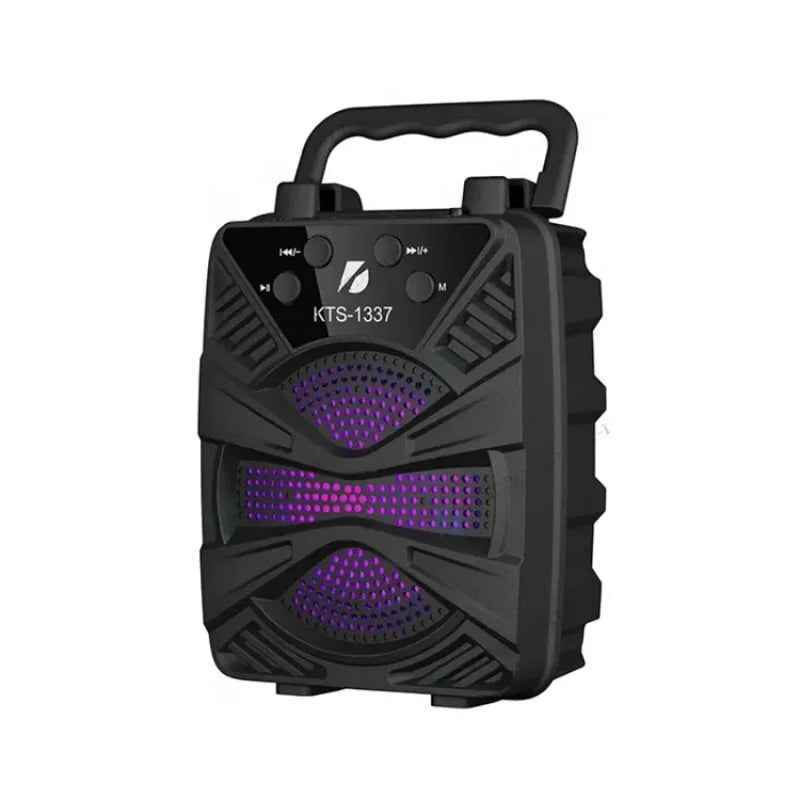 KTS-1337 KIMISO Caixa de Som Portátil Sem Fio Recarregável com Luz RGB Bluetooth Speaker Alto Falante Experiência Imersiva 9D