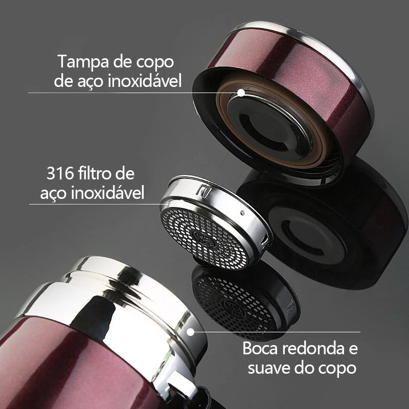 Garrafa térmica isolada, Isolamento duplo a vácuo, Super resistente, Ideal para bebidas quentes e frias, 1000ml