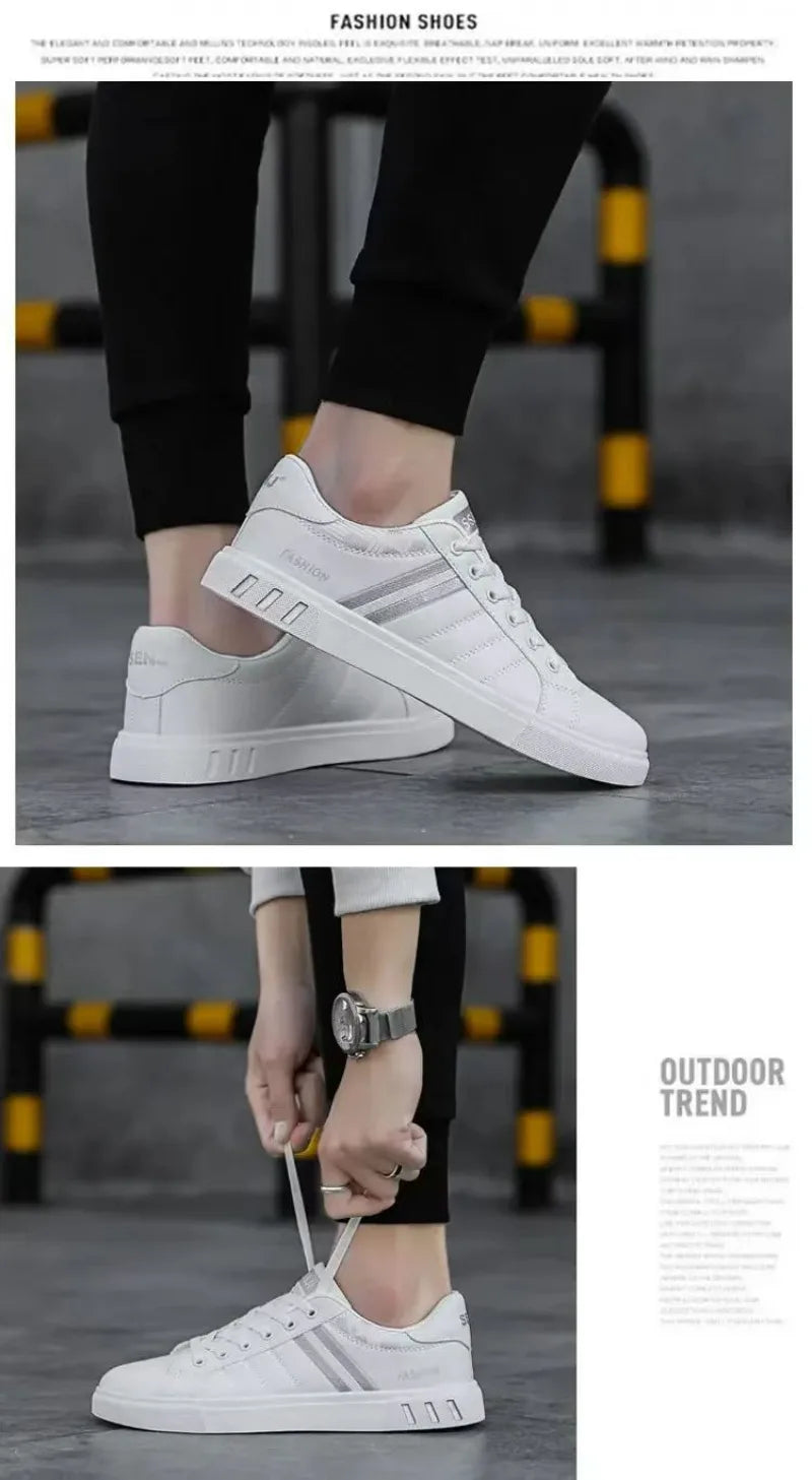 Tênis masculino original de luxo primavera outono 2024 ao ar livre sapatos esportivos casuais para homens marca calçados planos tênis brancos